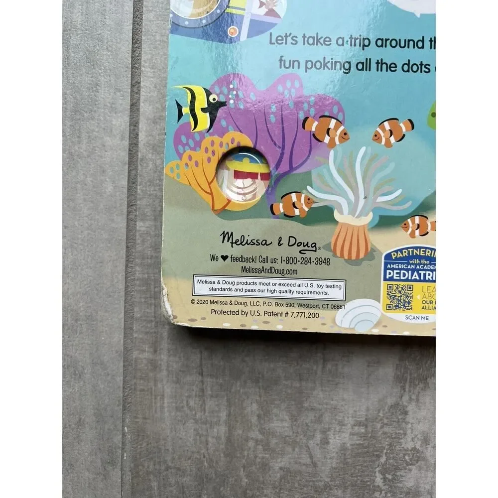 Melissa & Doug Childrens Book - Poke-a-Dot: All Around the Sea Board Book